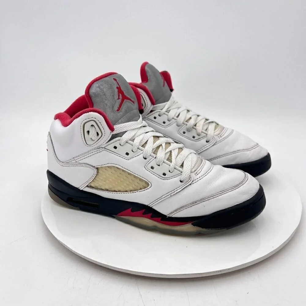 Nike Air Jordan 5 Youth Size 5.5Y Women 7 440888 102 Fire Red Basketball Shoes